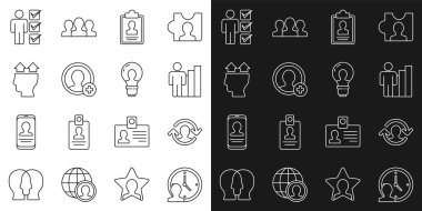 Zaman Yönetimi İnsan Kaynakları Üretken İnsan Panosu İş elbisesi ve Ampul simgesi içinde hesap ekranı kullanıcısı oluşturma işlemine devam edin. Vektör.