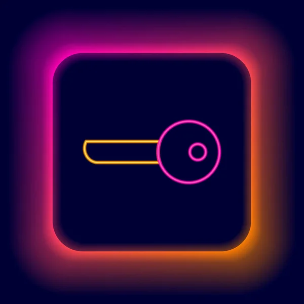 Glowing Neon Line Key Icon Isolated Black Background Colorful Outline — Stock Vector