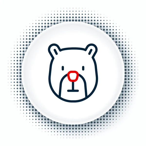 Line Bear Head Icon Isolated White Background Colorful Outline Concept — Stock Vector