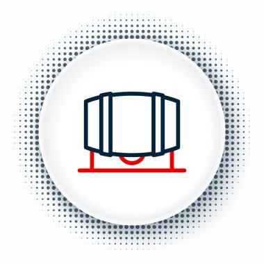 Beyaz arka planda izole edilmiş şarap ikonu için ahşap bir fıçı. Renkli taslak konsepti. Vektör.