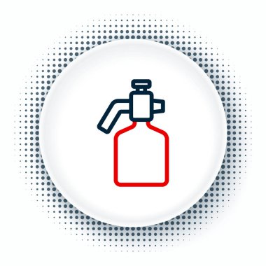 Beyaz arka planda izole edilmiş çizgi boyası sprey tabancası ikonu. Renkli taslak konsepti. Vektör.