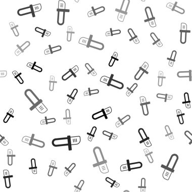 Black Chainsaw icon isolated seamless pattern on white background. Vector.