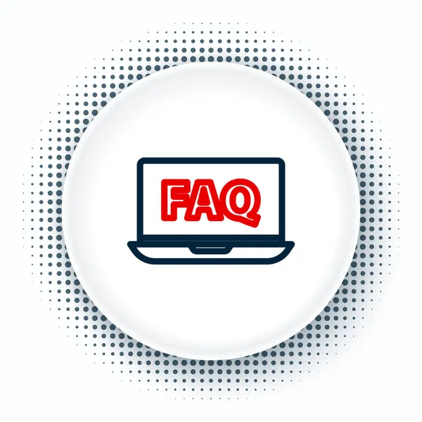 Line Laptop Faq Icon Isolated White Background Adjusting Service Setting — Stockvector