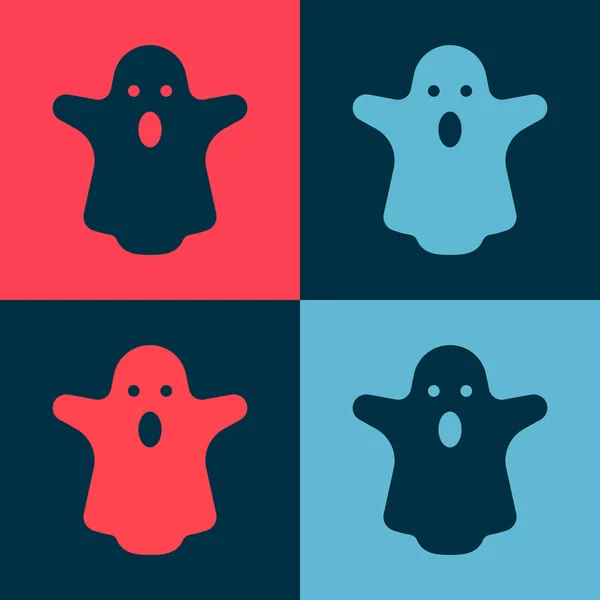 Pop Konst Ghost Ikonen Isolerad Färg Bakgrund Glad Halloweenfest Vektor — Stock vektor
