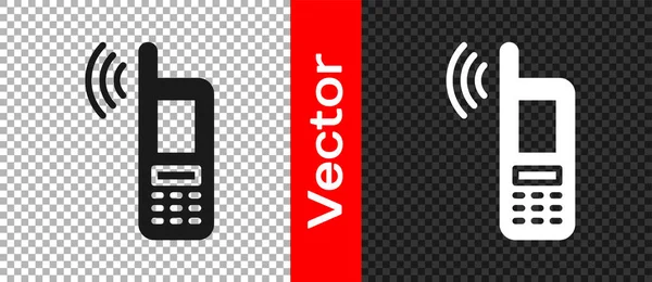 Smartphone Negro Con Gratis Icono Conexión Inalámbrica Aislado Sobre Fondo — Vector de stock