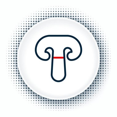 Beyaz arkaplanda çizgi mantar simgesi izole edildi. Renkli taslak konsepti. Vektör.