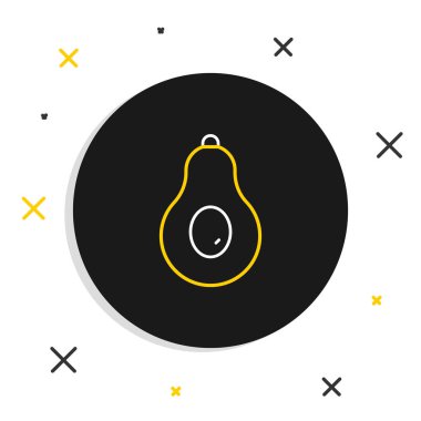 Avokado meyve simgesi beyaz arkaplanda izole edildi. Renkli taslak konsepti. Vektör.