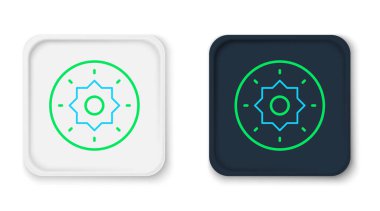 Çizgi Kalkanı Viking simgesi beyaz arkaplanda izole edildi. Yuvarlak ahşap kalkan. Güvenlik, güvenlik, koruma, mahremiyet, koruma kavramı. Renkli taslak konsepti. Vektör.