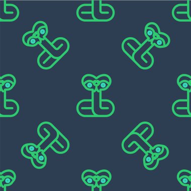 Çizgi Yılan simgesi mavi arkaplanda kusursuz desen izole etti. Vektör.