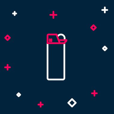 Satır Işığı simgesi mavi arkaplanda izole edildi. Renkli taslak konsepti. Vektör.