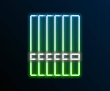 Parlayan neon hattı sigara simgesi siyah arkaplanda izole edildi. Tütün tabelası. Sigara içme sembolü. Renkli taslak konsepti. Vektör.