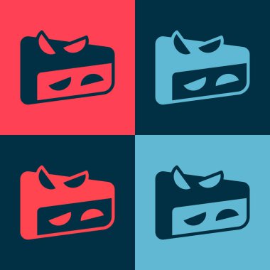 Pop Art, renkli arka planda izole edilmiş ev yapımı meyveli turta ikonu. Vektör.