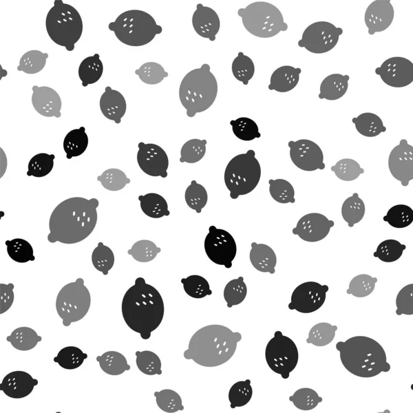 Icône Citron Noir Isolé Motif Sans Couture Sur Fond Blanc — Image vectorielle