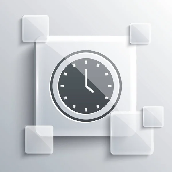 Icône Horloge Grise Isolée Sur Fond Gris Symbole Temporel Panneaux — Image vectorielle