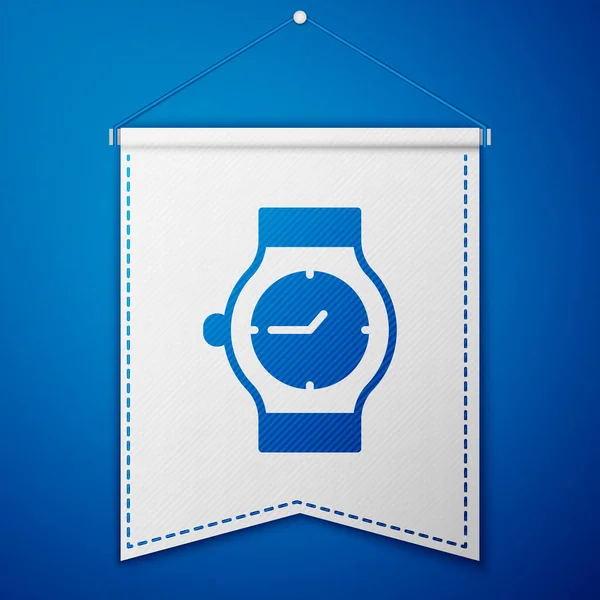 Icono Reloj Muñeca Azul Aislado Sobre Fondo Azul Icono Del — Archivo Imágenes Vectoriales