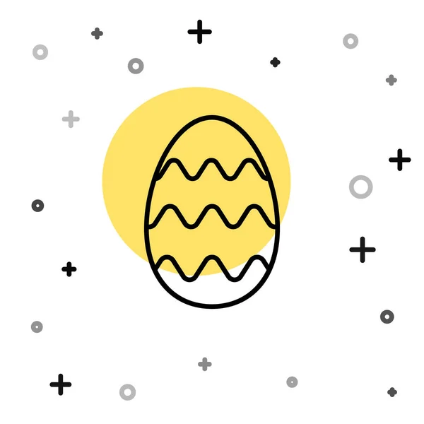 Black Line Easter Egg Icon Isolated White Background Happy Easter — Stock Vector