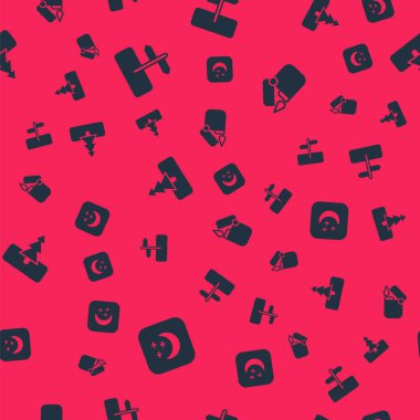 Ay 'ı ve yıldızları trafik işaretleri olan Ağaç ve Aydınlık' ı kusursuz şekilde ayarlayın. Vektör.