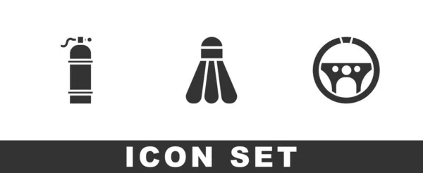 Set Aqualung Bádminton Shuttlecock Icono Del Volante Vector — Archivo Imágenes Vectoriales