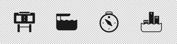 Sport mekanik skorbord dalış tahtasının pusula ve kazanan podyum simgesini ayarla. Vektör.