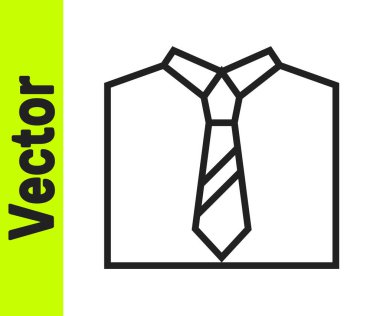 Siyah çizgi kravat simgesi beyaz arkaplanda izole edildi. Boyunbağı ve boyun bezi sembolü. Vektör.