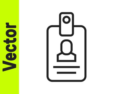 Beyaz arkaplanda siyah çizgi tanımlama simgesi izole edildi. Sunum için, şirketin kimliği için, reklam için kullanılabilir. Vektör.