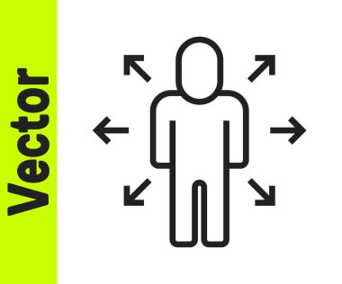 Siyah çizgi Çoklu Görev Yöneticisi beyaz arkaplanda izole edilmiş bir simge üzerinde çalışıyor. Vektör.