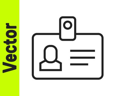 Beyaz arkaplanda siyah çizgi tanımlama simgesi izole edildi. Sunum için, şirketin kimliği için, reklam için kullanılabilir. Vektör.