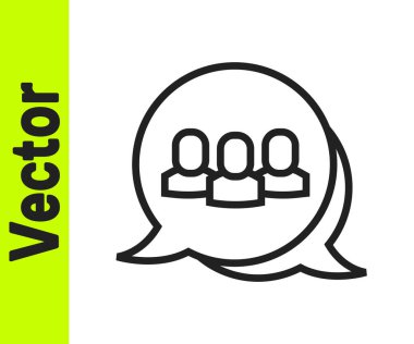 Beyaz arkaplanda siyah çizgi proje taban simgesi izole edildi. İş analizi ve planlama, danışmanlık, takım çalışması, proje yönetimi. Geliştiriciler. Vektör.