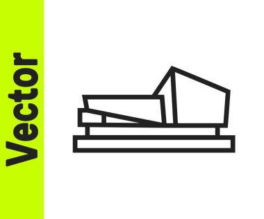 Siyah çizgi tahta balta simgesi beyaz arkaplanda izole edildi. Oduncu baltası. Vektör.