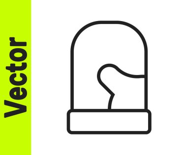 Siyah çizgi örülmüş Noel eldiveni ikonu beyaz arka planda izole edilmiş. Mitten simgesi. Mutlu Noeller ve mutlu yıllar. Vektör.