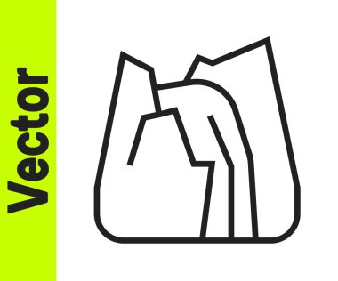 Beyaz arkaplanda siyah çizgi şelale simgesi izole edildi. Vektör.