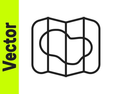 İzlanda simgesinin siyah çizgi haritası beyaz arkaplanda izole edildi. Vektör.