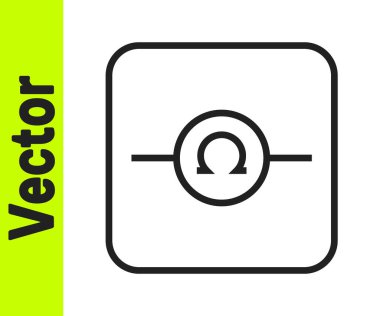 Siyah çizgi Ohmmetre simgesi beyaz arkaplanda izole edildi. Vektör.