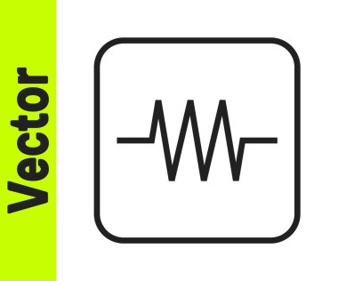 Elektronik devre ikonundaki siyah hat direnişi beyaz arka planda izole edildi. Vektör.