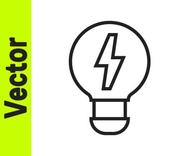 Siyah çizgi yaratıcı lamba fikri ikonu beyaz arkaplanda izole edildi. Fikirler ilham, icat, etkili düşünme, bilgi ve eğitim kavramları. Vektör.