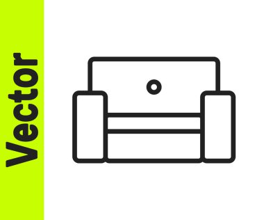 Siyah renkli Armchair simgesi beyaz arkaplanda izole edildi. Vektör.