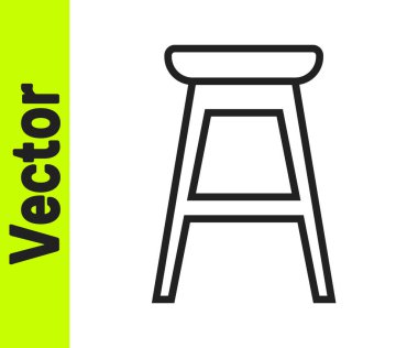 Beyaz arkaplanda siyah çizgi sandalye simgesi izole edildi. Vektör.