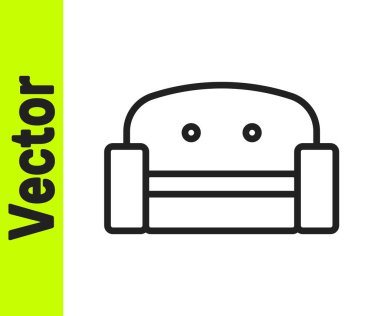 Siyah renkli Armchair simgesi beyaz arkaplanda izole edildi. Vektör.