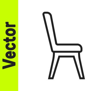 Beyaz arkaplanda siyah çizgi sandalye simgesi izole edildi. Vektör.