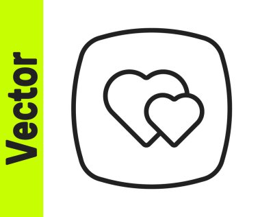 Siyah çizgi kalp simgesi beyaz arkaplanda izole edildi. Romantik sembol, bağlanma, tutku ve düğün. Sevgililer günün kutlu olsun. Vektör.