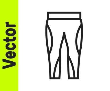 Beyaz arkaplanda siyah çizgi tayt simgesi izole edildi. Vektör.