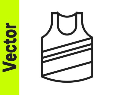 Siyah Çizgili Undershirt simgesi beyaz arkaplanda izole edildi. Vektör.
