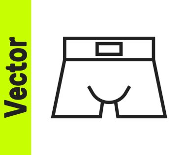 Siyah çizgili erkek iç çamaşırı simgesi beyaz arkaplanda izole edilmiş. Erkek iç çamaşırı. Vektör.