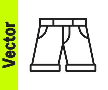 Siyah çizgi kısa veya pantolon simgesi beyaz arkaplanda izole edildi. Vektör.