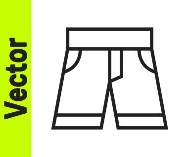 Siyah çizgi kısa veya pantolon simgesi beyaz arkaplanda izole edildi. Vektör.
