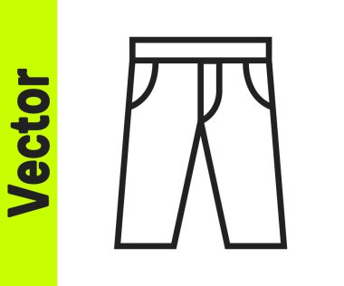 Beyaz arkaplanda siyah çizgili pantolon simgesi izole edildi. Pantolon imzası. Vektör.