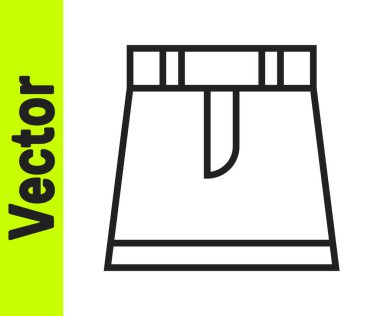 Siyah çizgi etek simgesi beyaz arkaplanda izole edildi. Vektör.