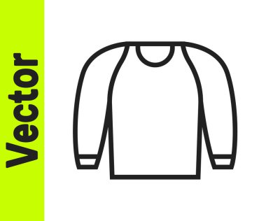 Siyah çizgi süveter simgesi beyaz arkaplanda izole edildi. Kazak ikonu. Kazak tabelası. Vektör.