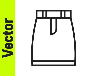 Siyah çizgi etek simgesi beyaz arkaplanda izole edildi. Vektör.