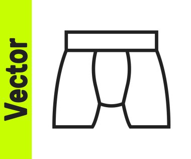 Siyah çizgili erkek iç çamaşırı simgesi beyaz arkaplanda izole edilmiş. Erkek iç çamaşırı. Vektör.
